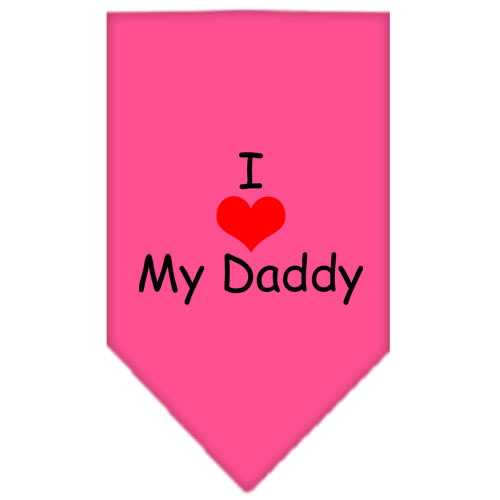 I Heart My Daddy Screen Print Bandana Bright Pink Large